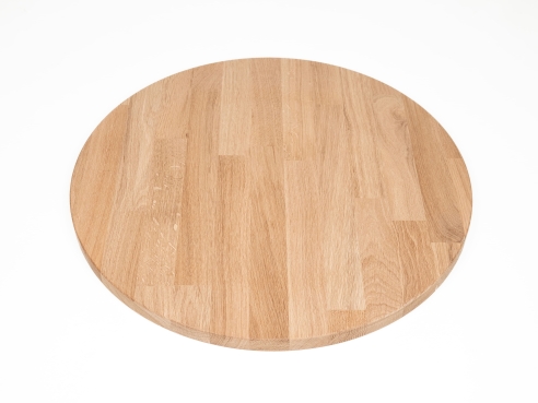 Round Tabletop Worktop Oak A/B, finger jointed lamellas, 26 mm, untreated